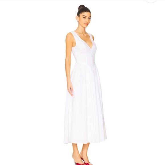 NWT MORE TO COME Rae Midi Dress in White Size XS - Picture 3 of 13
